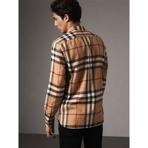 burberry long sleeve shrit men|burberry flannel shirt men's.